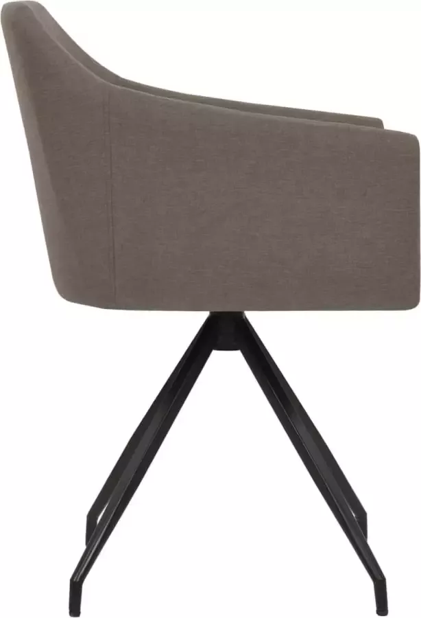 VidaXL Eetkamerstoelen 2 St Draaibaar Stof Taupe - Foto 1