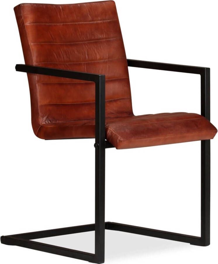 VidaXL -Eetkamerstoelen-2-st-echt-leer-bruin - Foto 3