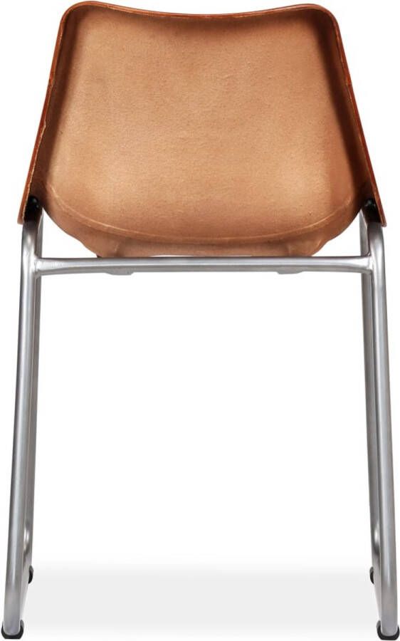 VidaXL Eetkamerstoelen 2 st echt leer bruin - Foto 2