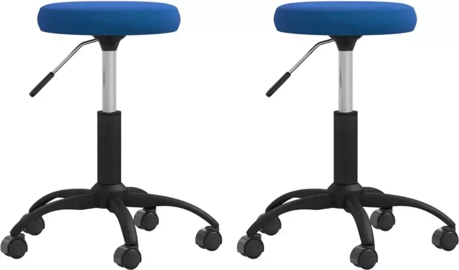 VidaXL -Eetkamerstoelen-2-st-fluweel-blauw - Foto 3