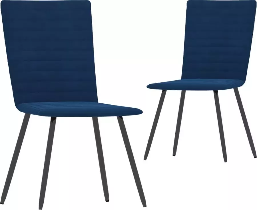 VidaXL -Eetkamerstoelen-2-st-fluweel-blauw - Foto 2