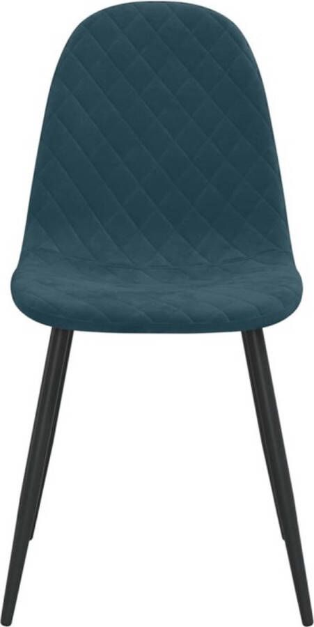 VidaXL -Eetkamerstoelen-2-st-fluweel-blauw - Foto 4