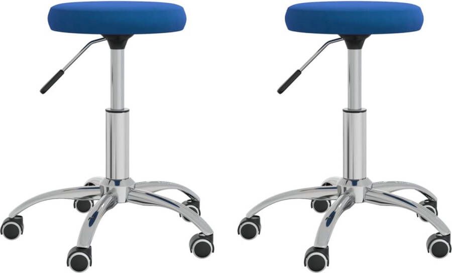 VidaXL -Eetkamerstoelen-2-st-fluweel-blauw - Foto 2