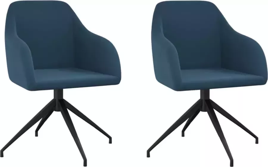 VidaXL Eetkamerstoelen 2 st fluweel blauw