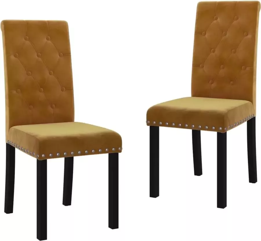 VidaXL Eetkamerstoelen 2 st fluweel bruin - Foto 3
