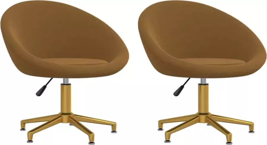 VidaXL -Eetkamerstoelen-2-st-fluweel-bruin