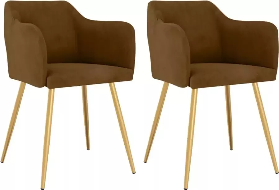 VidaXL Eetkamerstoelen 2 st fluweel bruin
