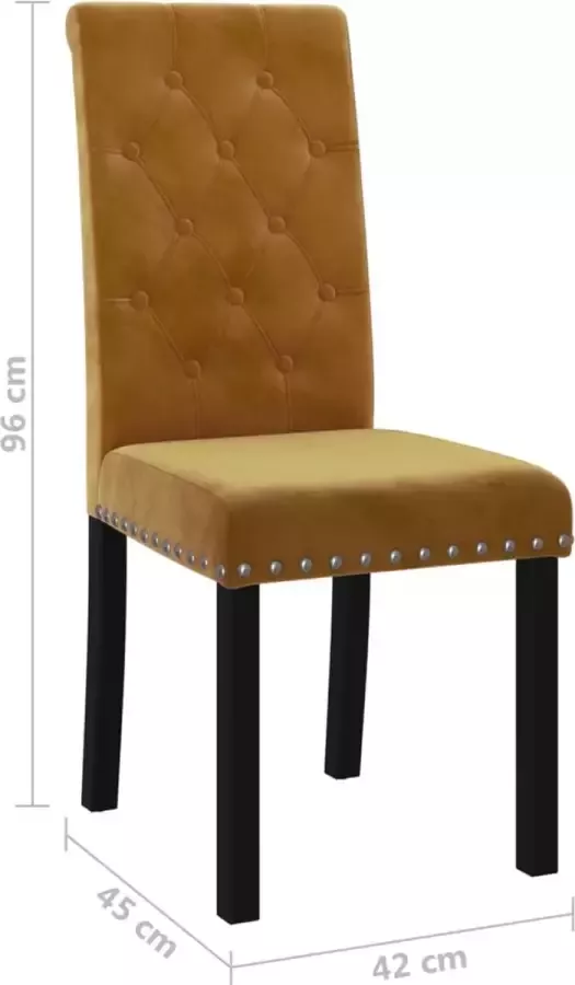 VidaXL Eetkamerstoelen 2 st fluweel bruin - Foto 2