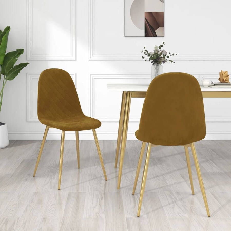 VidaXL -Eetkamerstoelen-2-st-fluweel-bruin