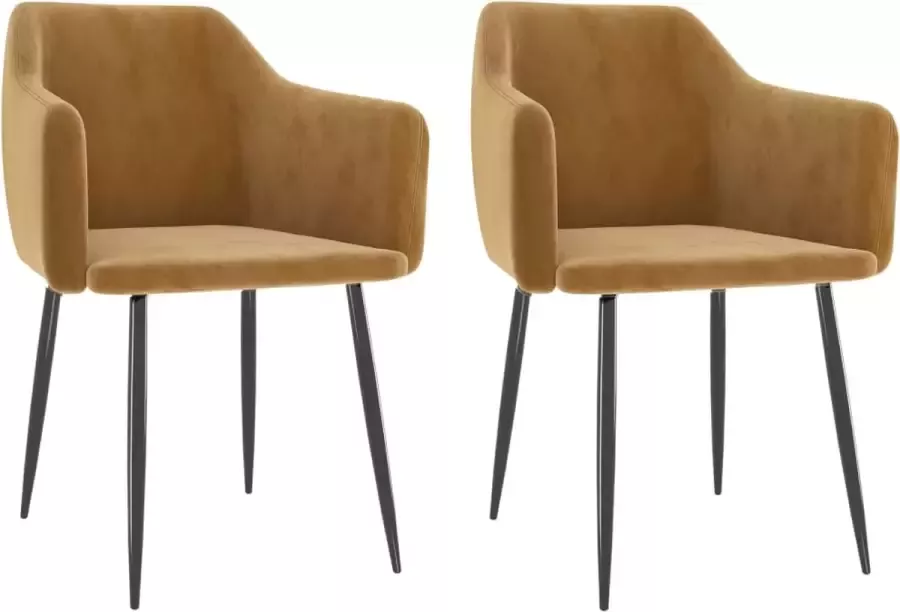 VidaXL Eetkamerstoelen 2 st fluweel bruin