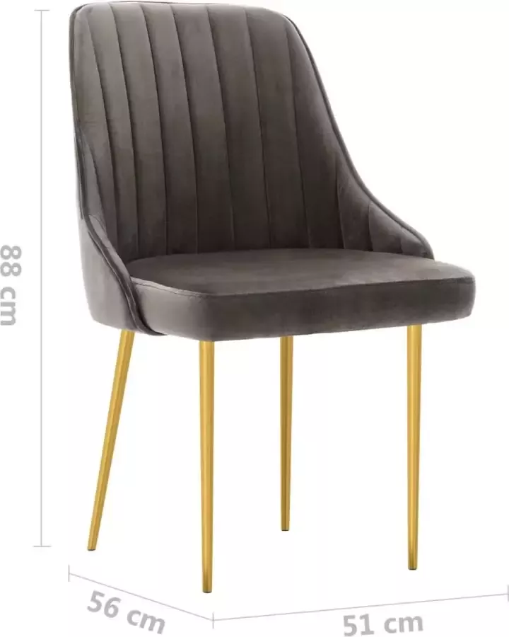 VidaXL Eetkamerstoelen 2 st fluweel donkergrijs