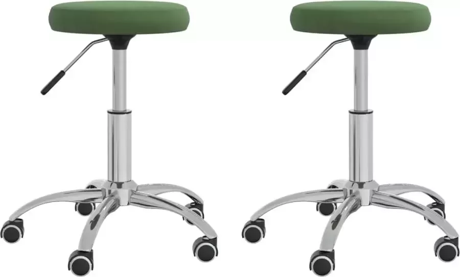 VidaXL Eetkamerstoelen 2 st fluweel donkergroen - Foto 3