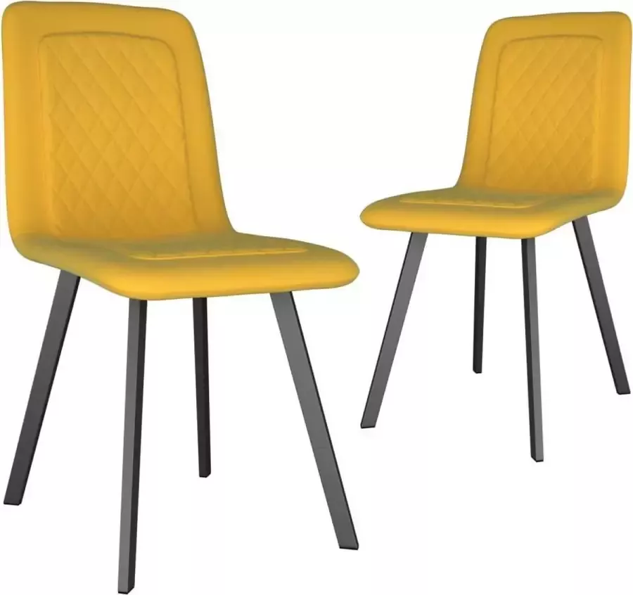 VidaXL Eetkamerstoelen 2 st fluweel geel