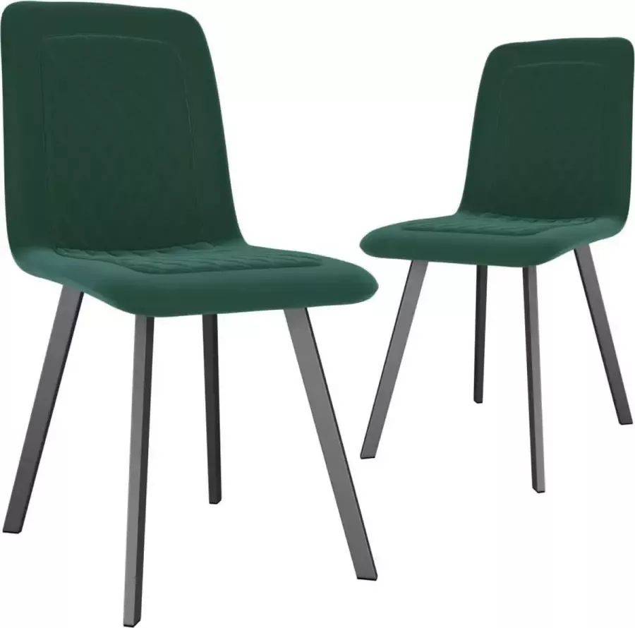 VIDAXL Eetkamerstoelen 2 st fluweel groen