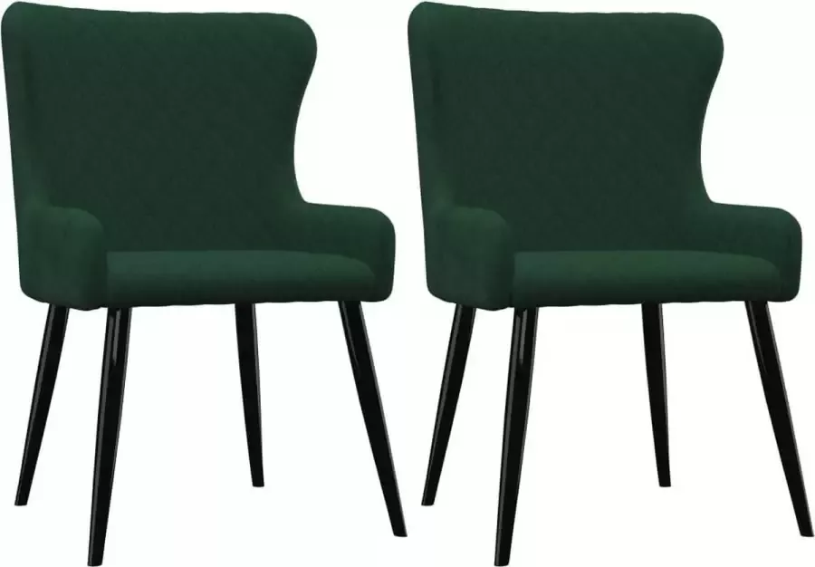 VidaXL -Eetkamerstoelen-2-st-fluweel-groen - Foto 1