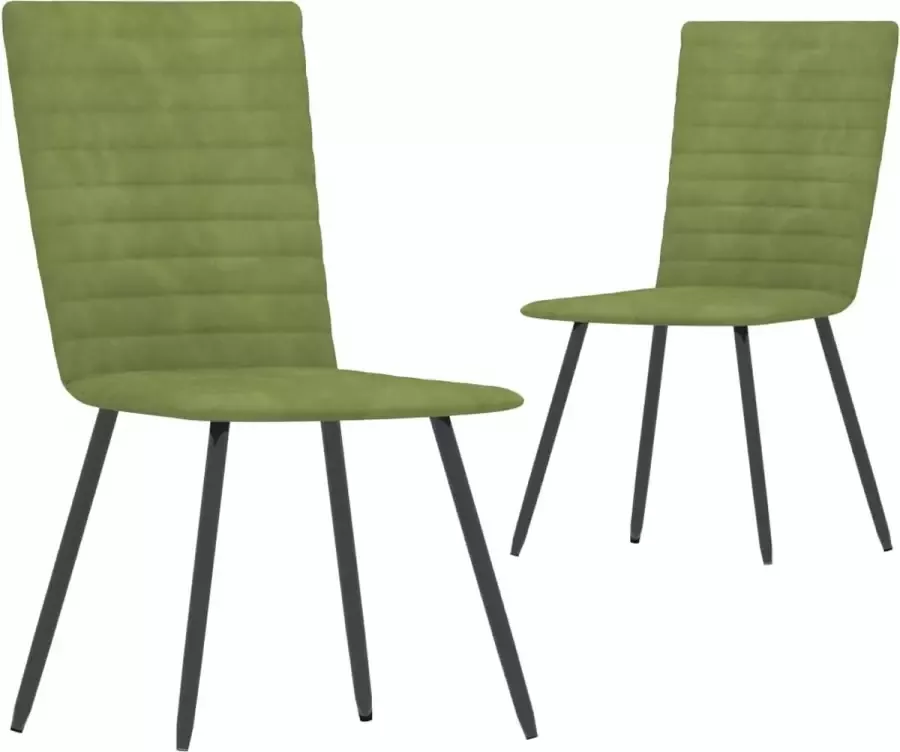 VIDAXL Eetkamerstoelen 2 st fluweel groen - Foto 1