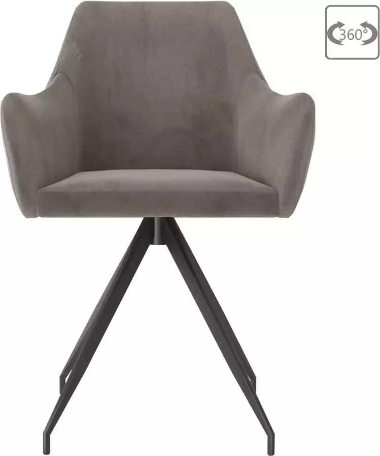 vidaXL Eetkamerstoelen 2 st fluweel lichtgrijs