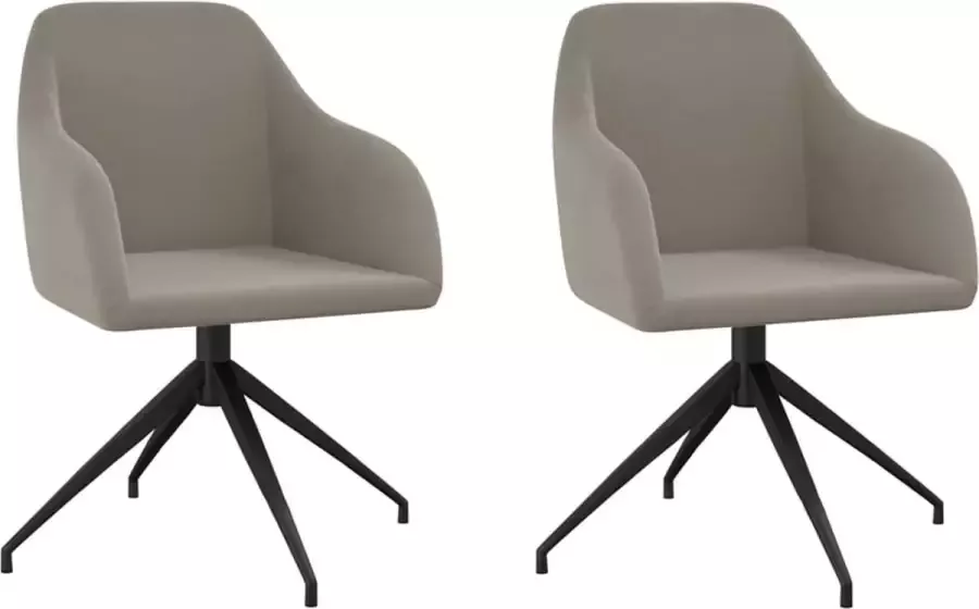 VidaXL Eetkamerstoelen 2 st fluweel lichtgrijs
