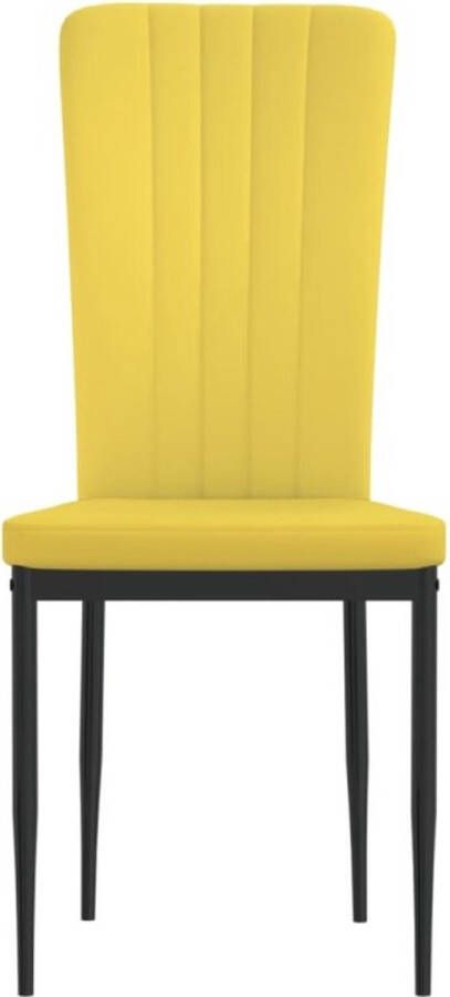 VidaXL -Eetkamerstoelen-2-st-fluweel-mosterdgeel - Foto 2