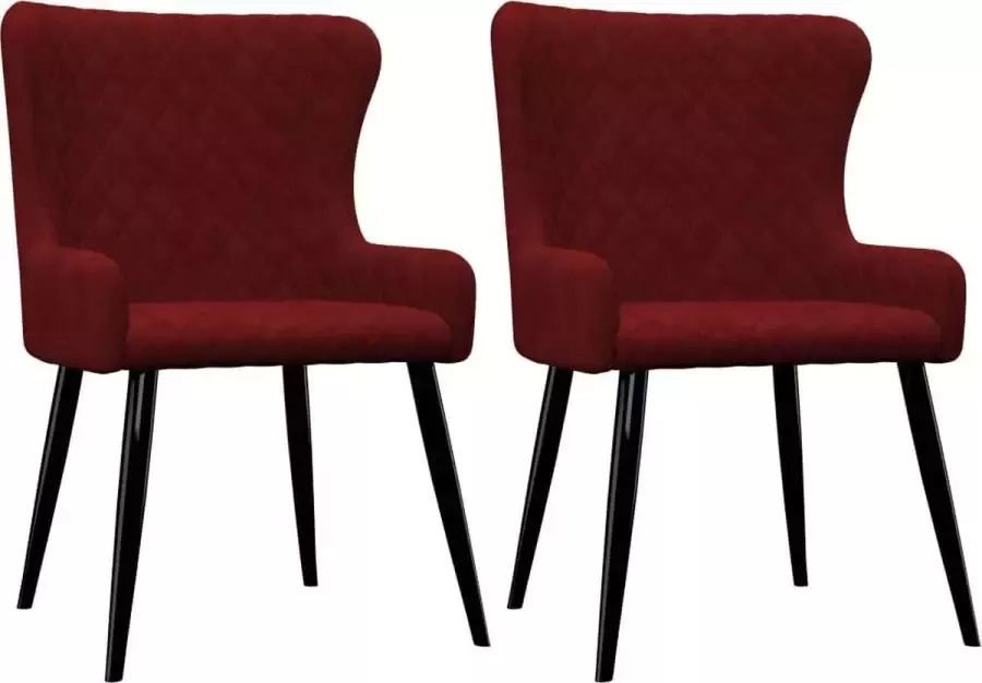 VidaXL Eetkamerstoelen 2 St Fluweel Rood