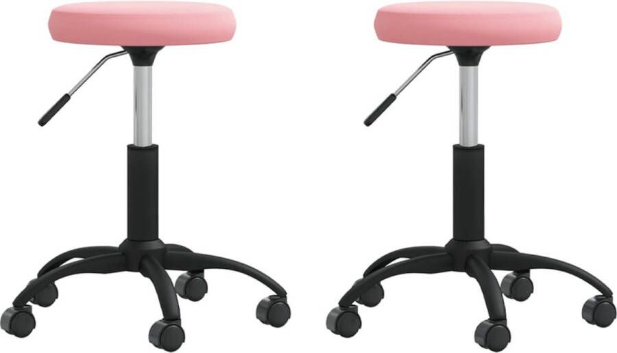 VidaXL -Eetkamerstoelen-2-st-fluweel-roze - Foto 12