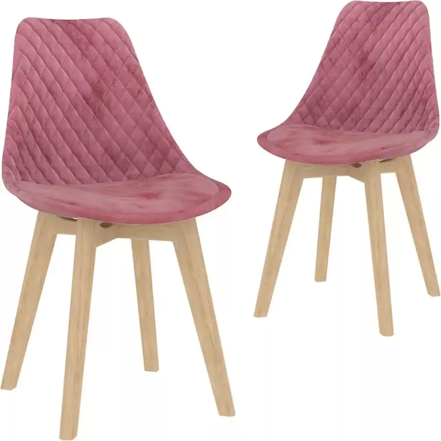 VidaXL Eetkamerstoelen 2 st fluweel roze