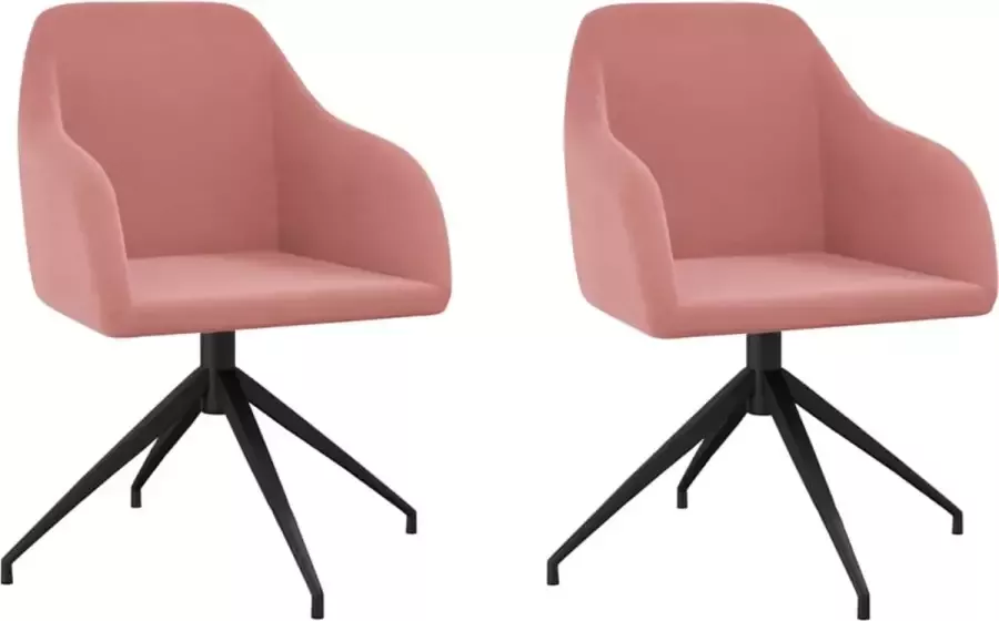 VidaXL Eetkamerstoelen 2 st fluweel roze - Foto 2
