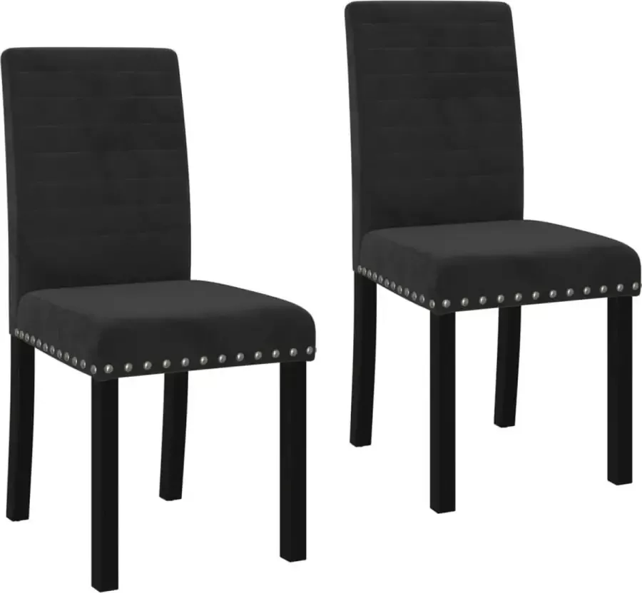 VidaXL Eetkamerstoelen 2 st fluweel zwart - Foto 2