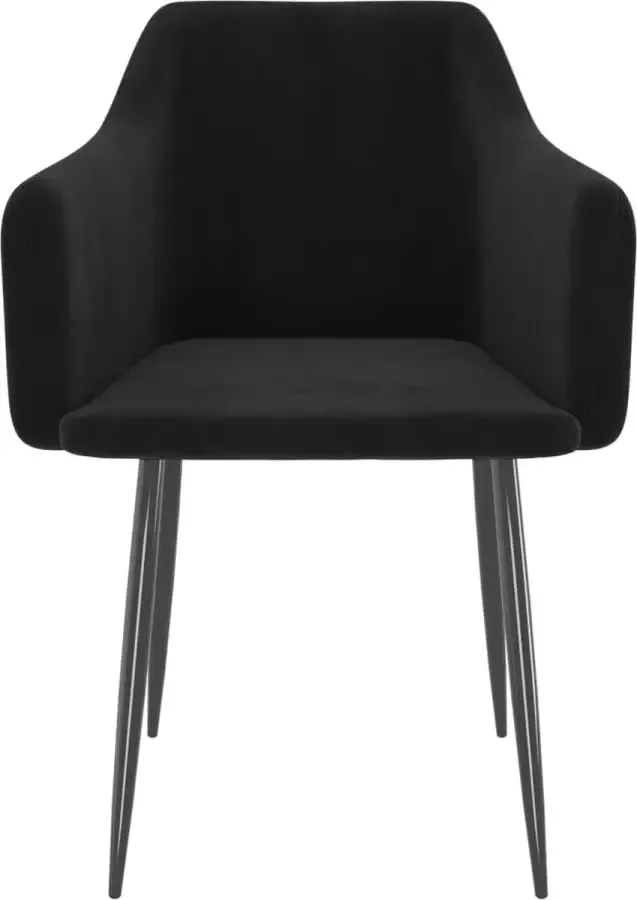 VIDAXL Eetkamerstoelen 2 st fluweel zwart - Foto 1