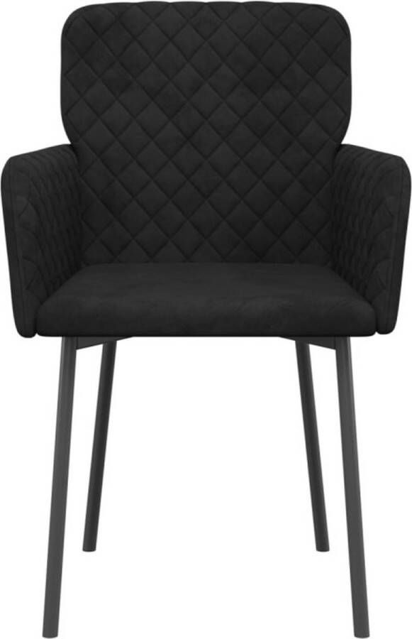 VidaXL -Eetkamerstoelen-2-st-fluweel-zwart - Foto 3