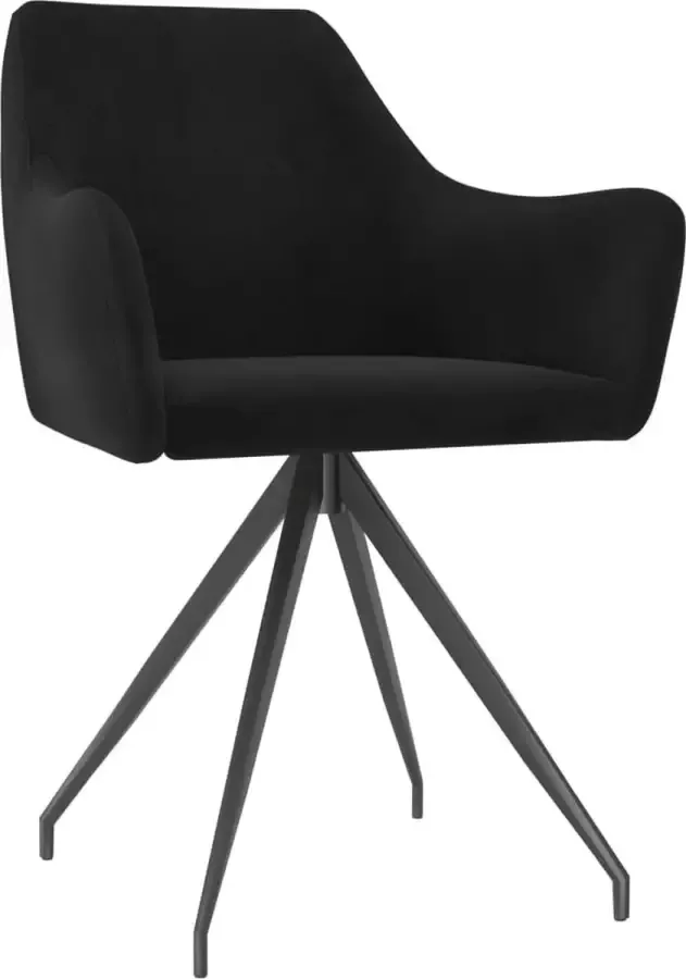 VidaXL Eetkamerstoelen 2 st fluweel zwart - Foto 2