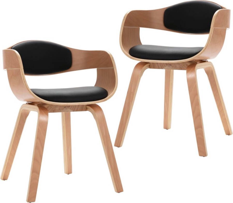 Vida XL vidaXL Eetkamerstoelen 2 st gebogen hout en kunstleer-VXL-270546 - Foto 4