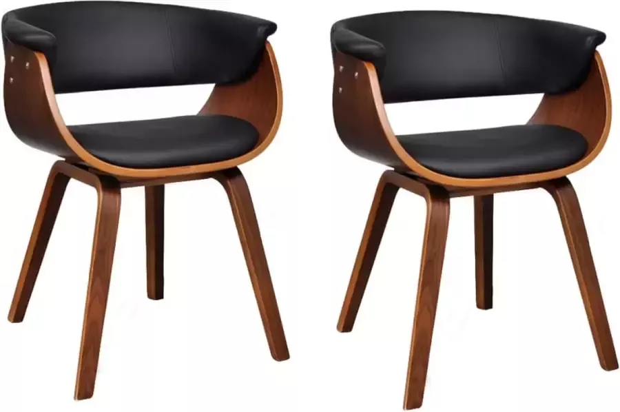 Vida XL vidaXL Eetkamerstoelen 2 st gebogen hout en kunstleer-VXL-270546 - Foto 8
