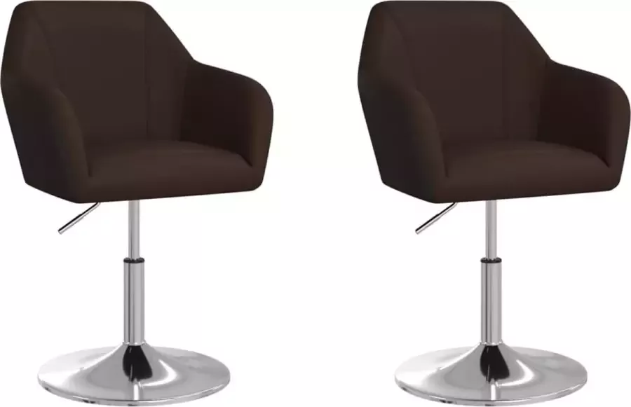 VidaXL Eetkamerstoelen 2 st kunstleer bruin
