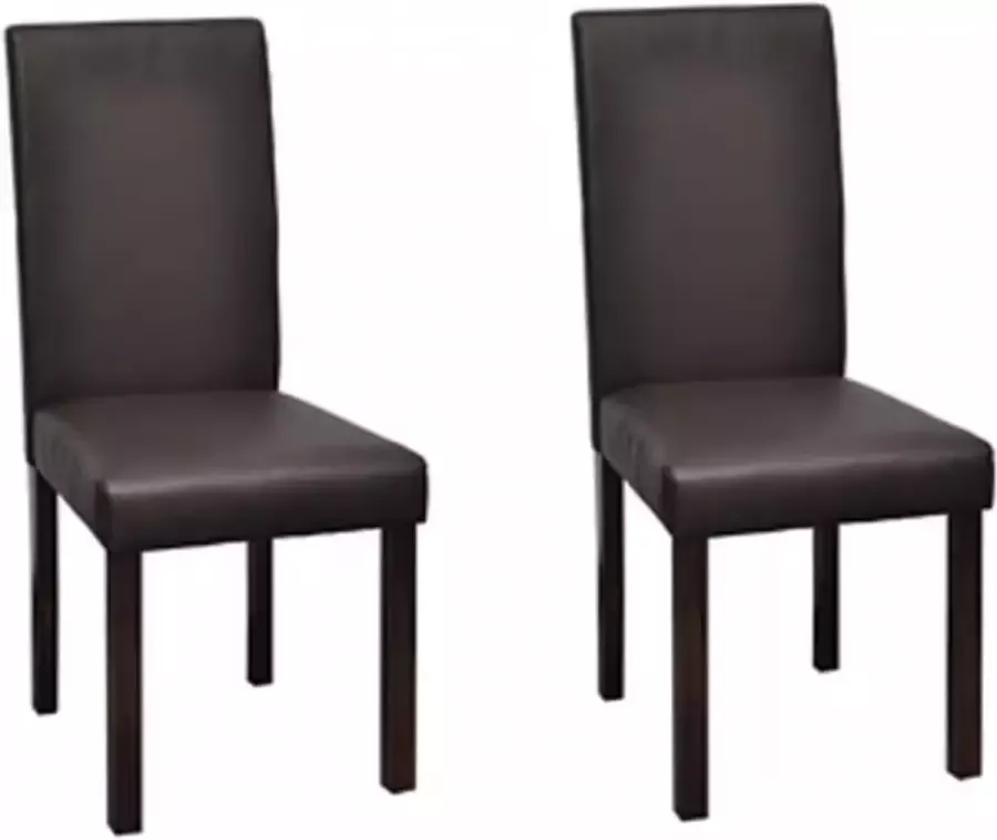VidaXL -Eetkamerstoelen-2-st-kunstleer-bruin