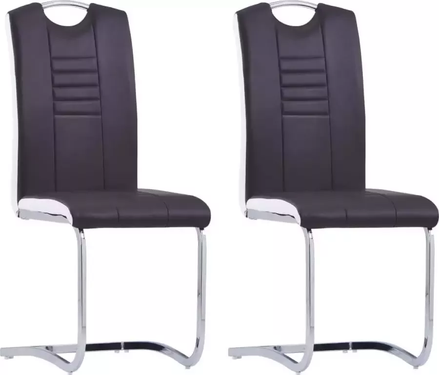 VidaXL -Eetkamerstoelen-2-st-kunstleer-bruin - Foto 3