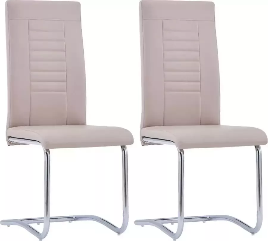 VidaXL Eetkamerstoelen 2 st kunstleer cappuccinokleurig - Foto 2