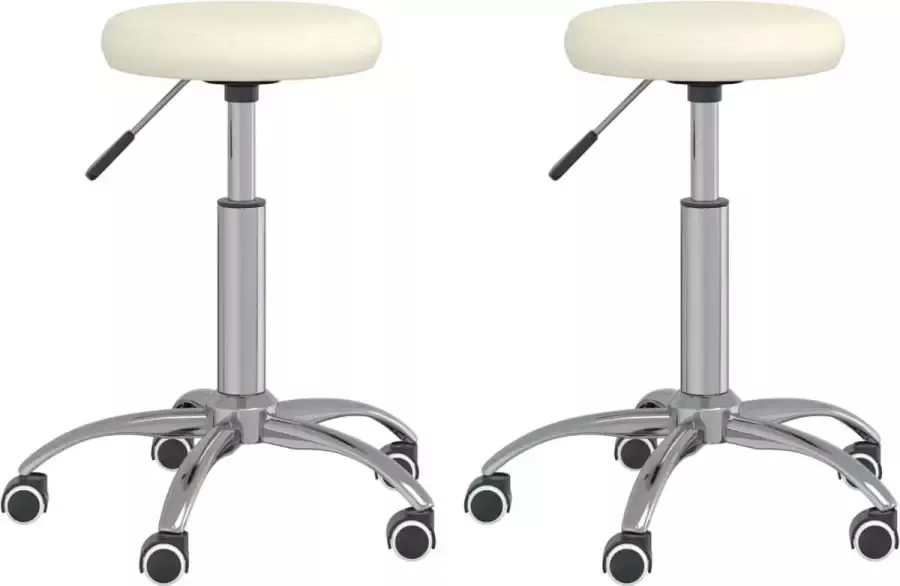 VidaXL Eetkamerstoelen 2 st kunstleer crèmekleurig - Foto 2