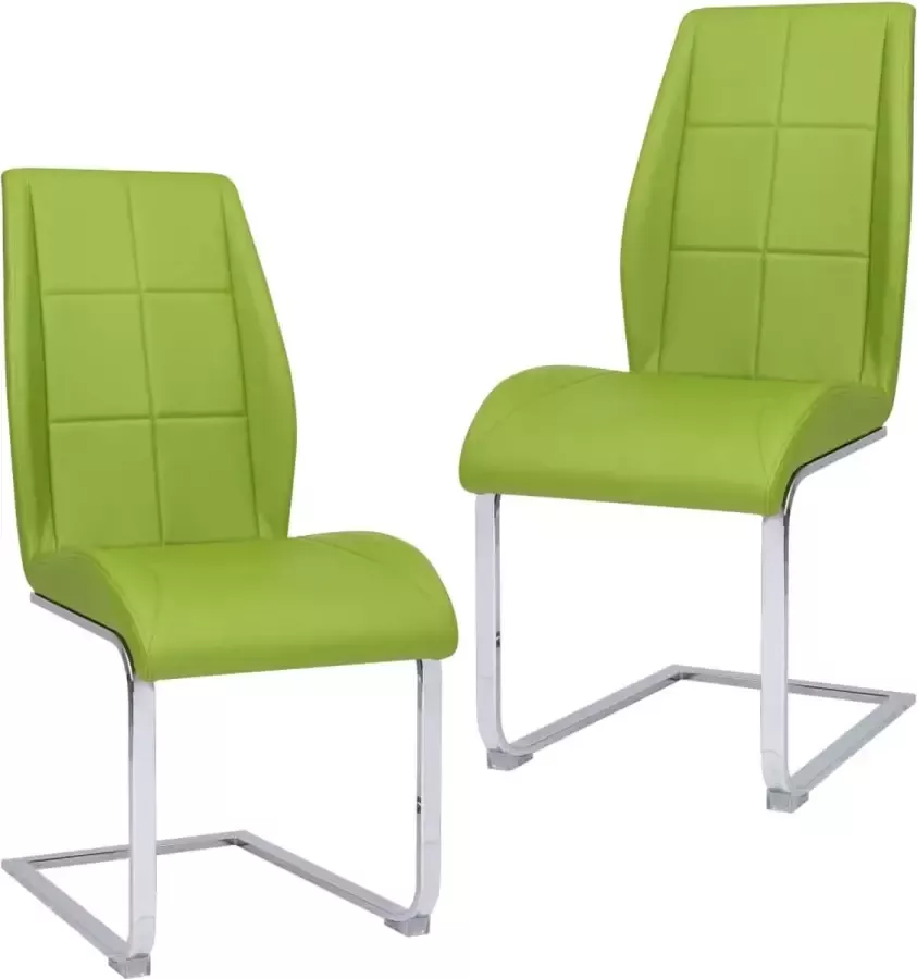 vidaXL Eetkamerstoelen 2 st kunstleer groen