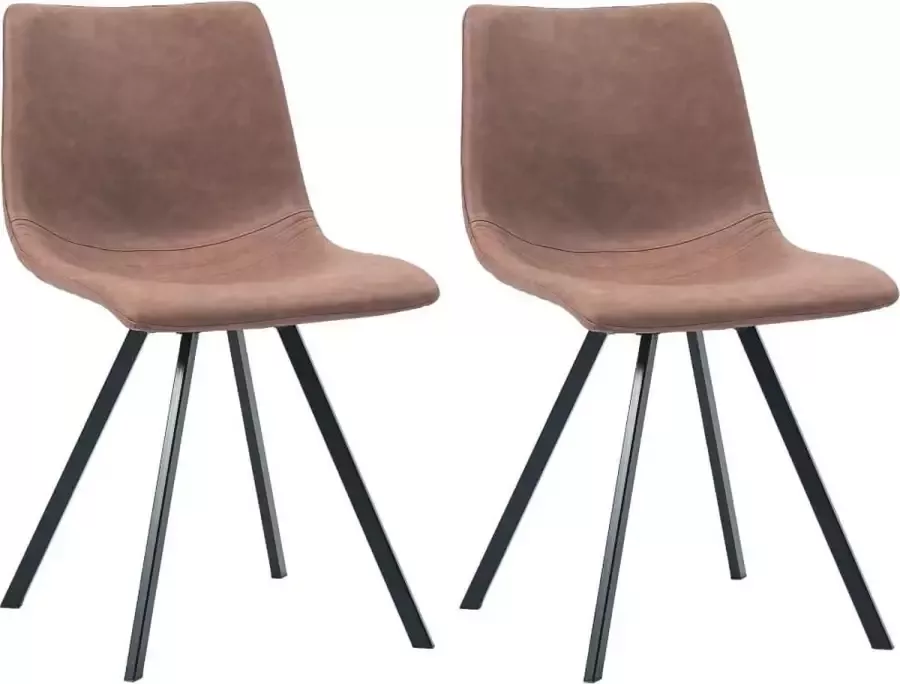 VidaXL Eetkamerstoelen 2 st kunstleer medium bruin - Foto 1