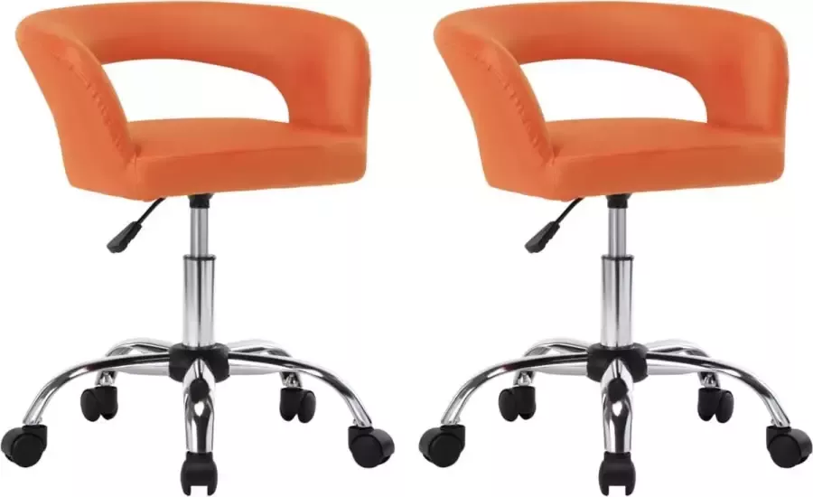 VidaXL Eetkamerstoelen 2 st kunstleer oranje