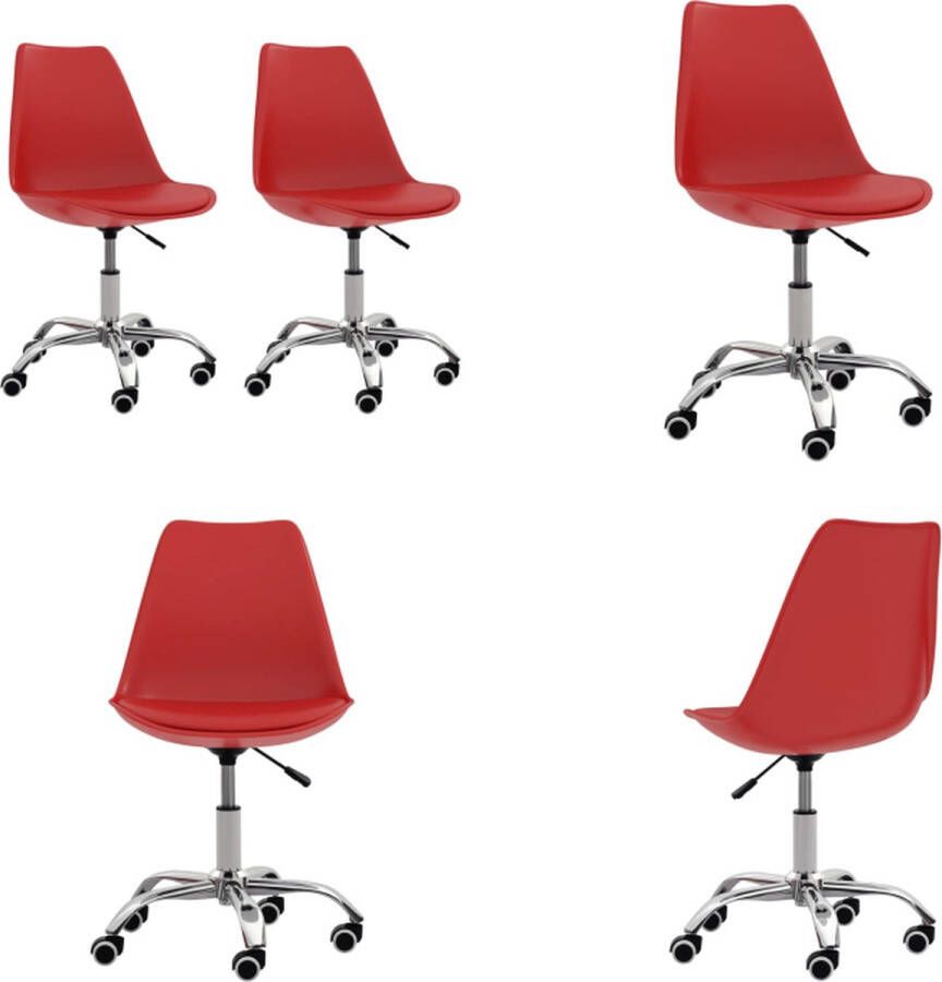VidaXL Eetkamerstoelen 2 st kunstleer rood Eetkamerstoel Eetkamerstoelen Keukenstoelen Keukenstoel