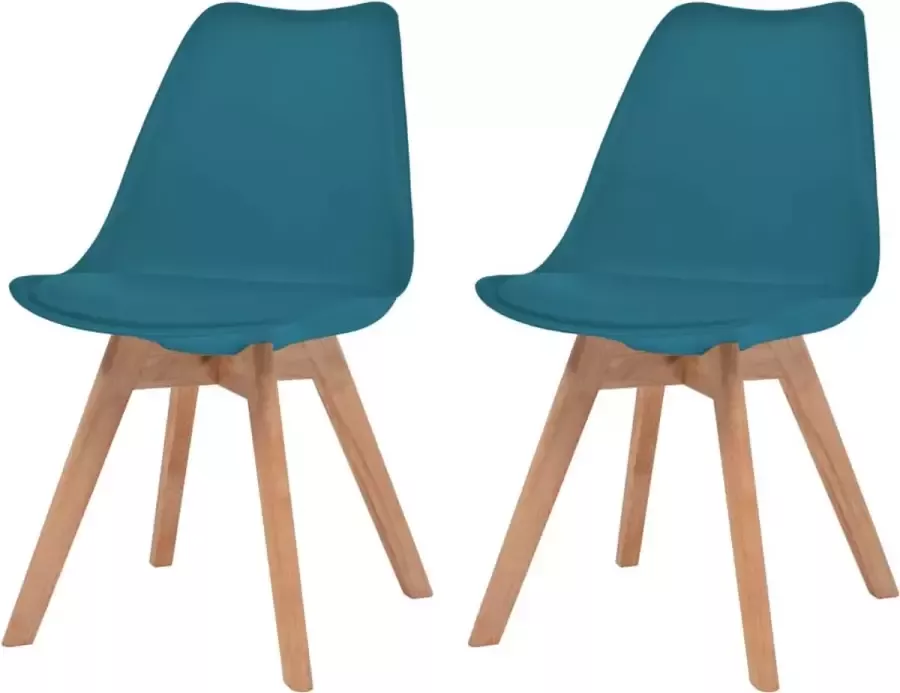 VidaXL -Eetkamerstoelen-2-st-kunststof-turquoise - Foto 2