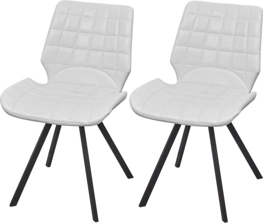 VidaXL Eetkamerstoelen 2 st kunstleer wit