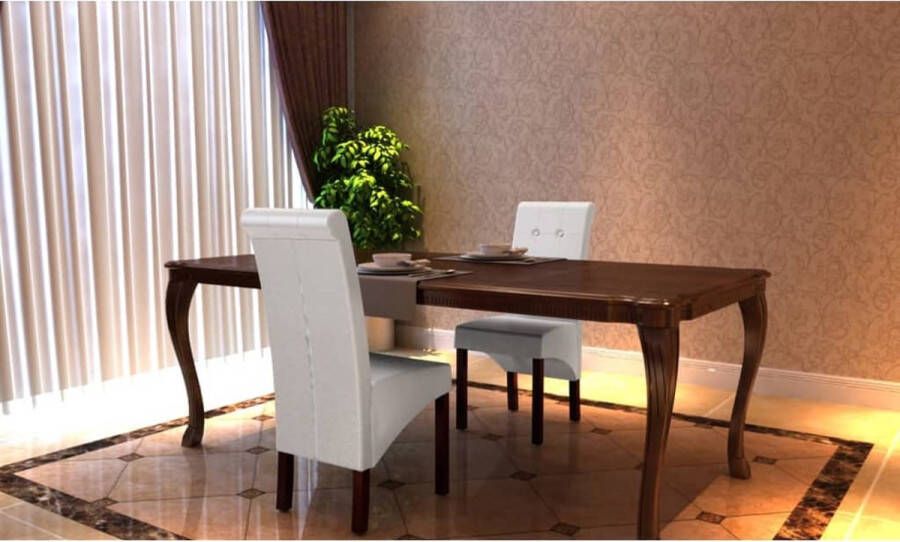 VidaXL -Eetkamerstoelen-2-st-kunstleer-wit - Foto 7