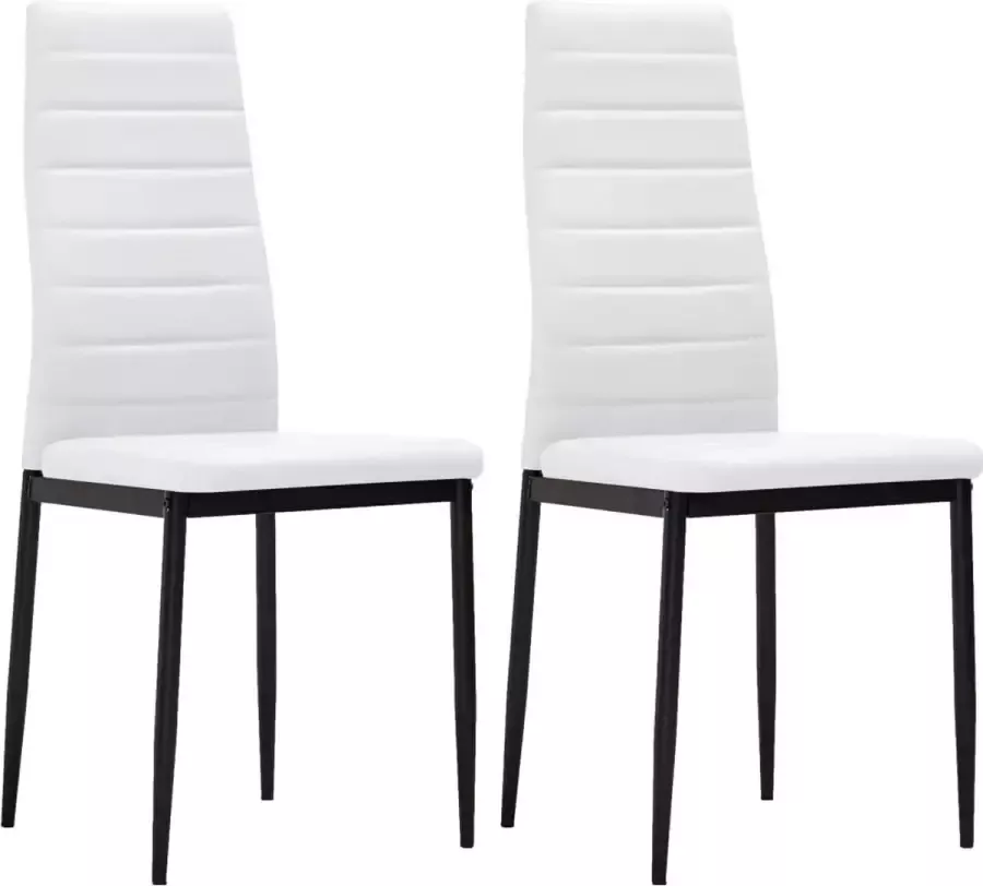 VidaXL Eetkamerstoelen 2 st kunstleer wit