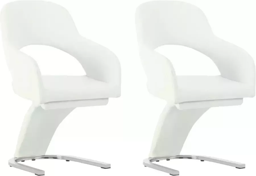 VidaXL -Eetkamerstoelen-2-st-kunstleer-wit