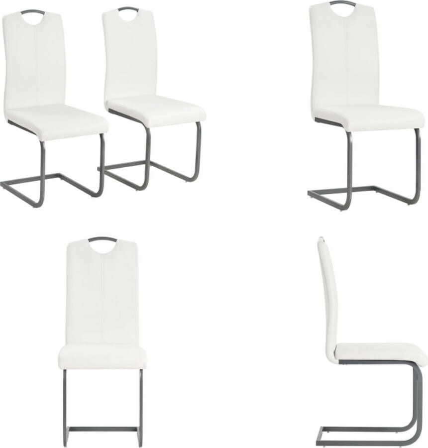 VidaXL -Eetkamerstoelen-2-st-kunstleer-wit