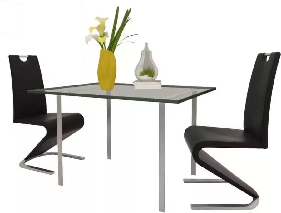 VidaXL Eetkamerstoelen 2 st kunstleer zwart - Foto 2