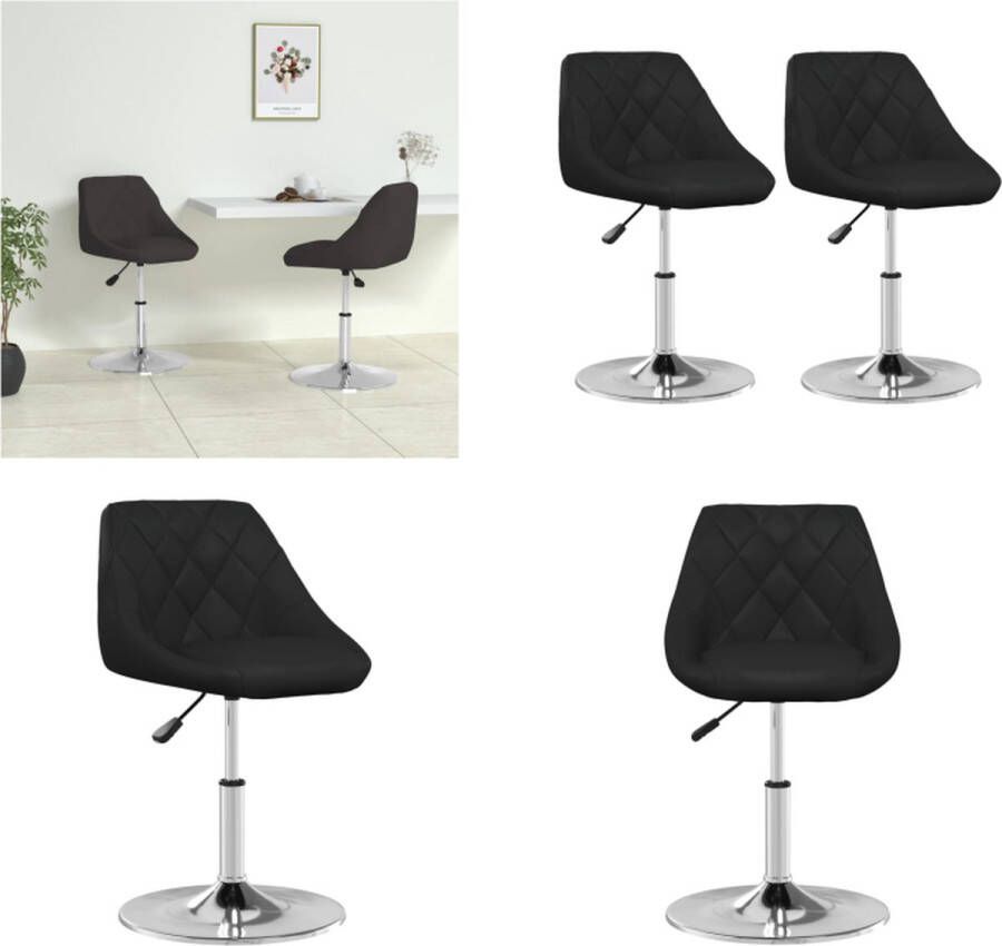 VidaXL -Eetkamerstoelen-2-st-kunstleer-zwart - Foto 2